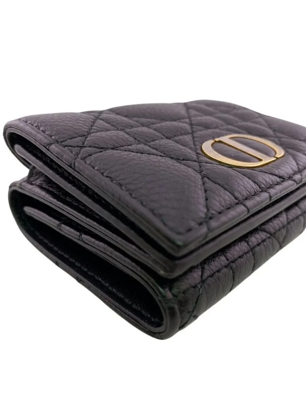Dior Compact Wallet Lotus Lambskin Trifold Handbag